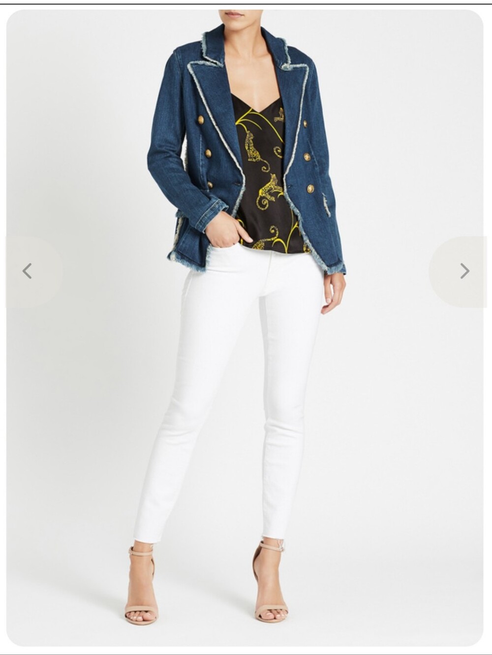 MOTHER High Waisted Looker Ankle Fray White Jeans Size 28 EUC